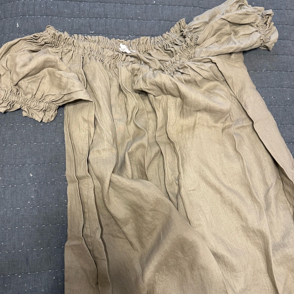 Natural Puff Sleeve Linen Chemise